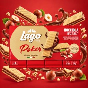 LAGO� Poker Hazelnut Biscuits 180gr
