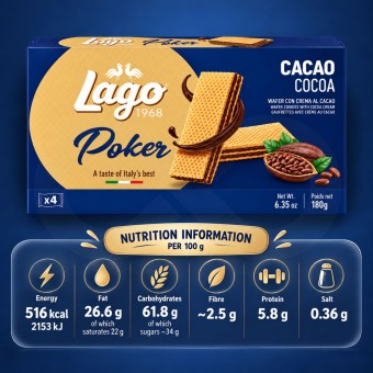 LAGO® Poker Biscotti al Cacao 180gr
