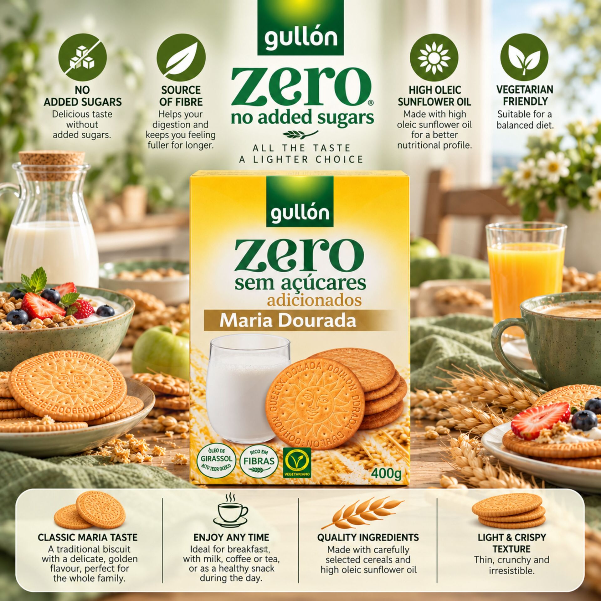 GULLÓN® Biscuits Zero Golden Maria 400gr