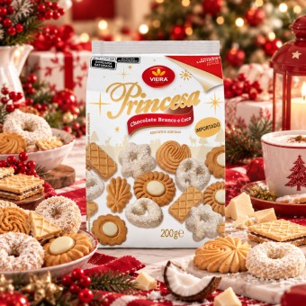 VIEIRA� Biscotti Princesa Cioccolato Bianco e Cocco 200g