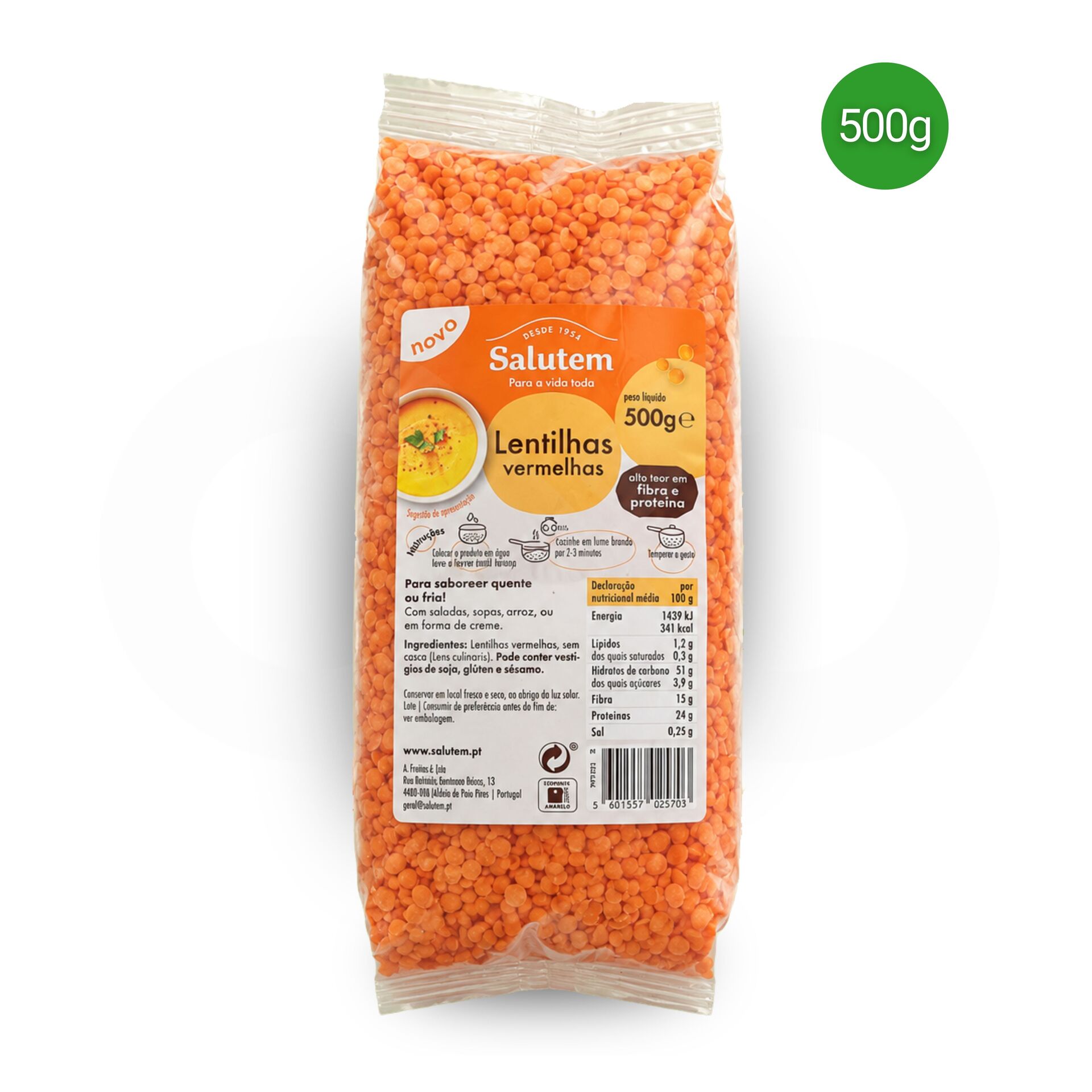SALUTEM® Lentejas Rojas 500g