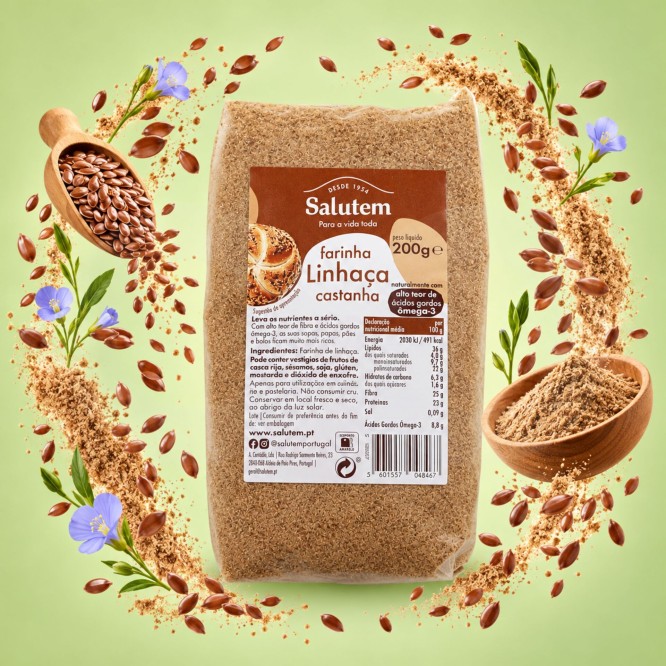 SALUTEM® Harina de Linaza Marrón 200g