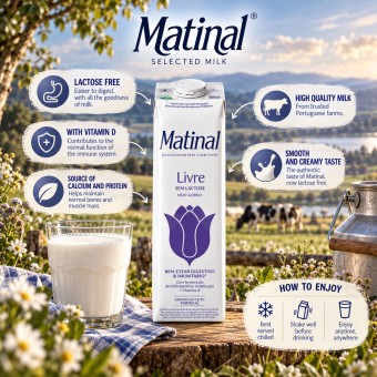 MATINAL® Livre Lait Demi-Écrémé Sans Lactose 1L
