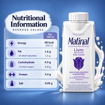 MATINAL® Livre Leche Semidesnatada Sin Lactosa 200ml