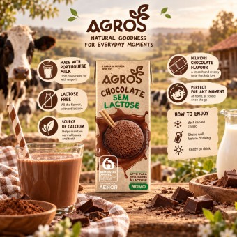 AGROS® Latte Parzialmente Scremato al Cioccolato Senza Latto
