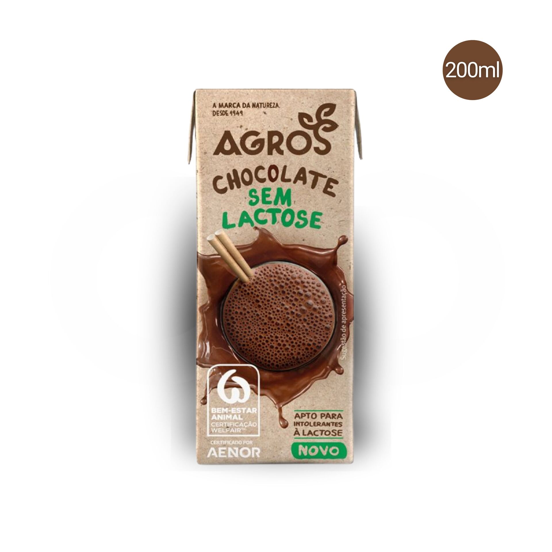 AGROS® Latte Parzialmente Scremato al Cioccolato Senza Latto