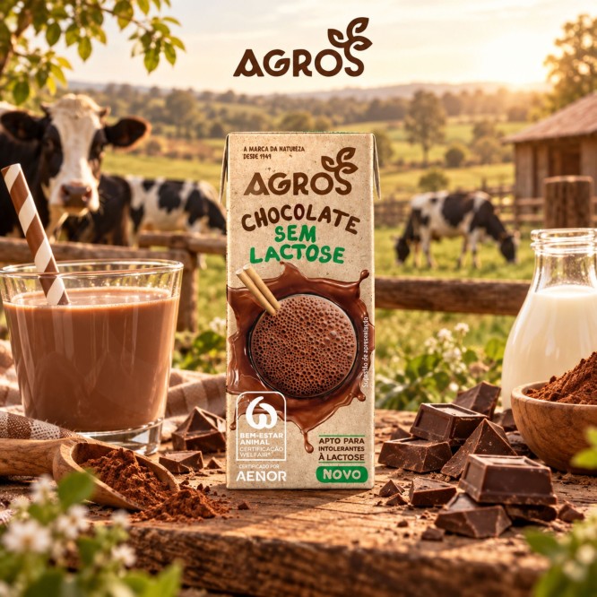 AGROS® Lait Demi-Écrémé au Chocolat Sans Lactose 200ml