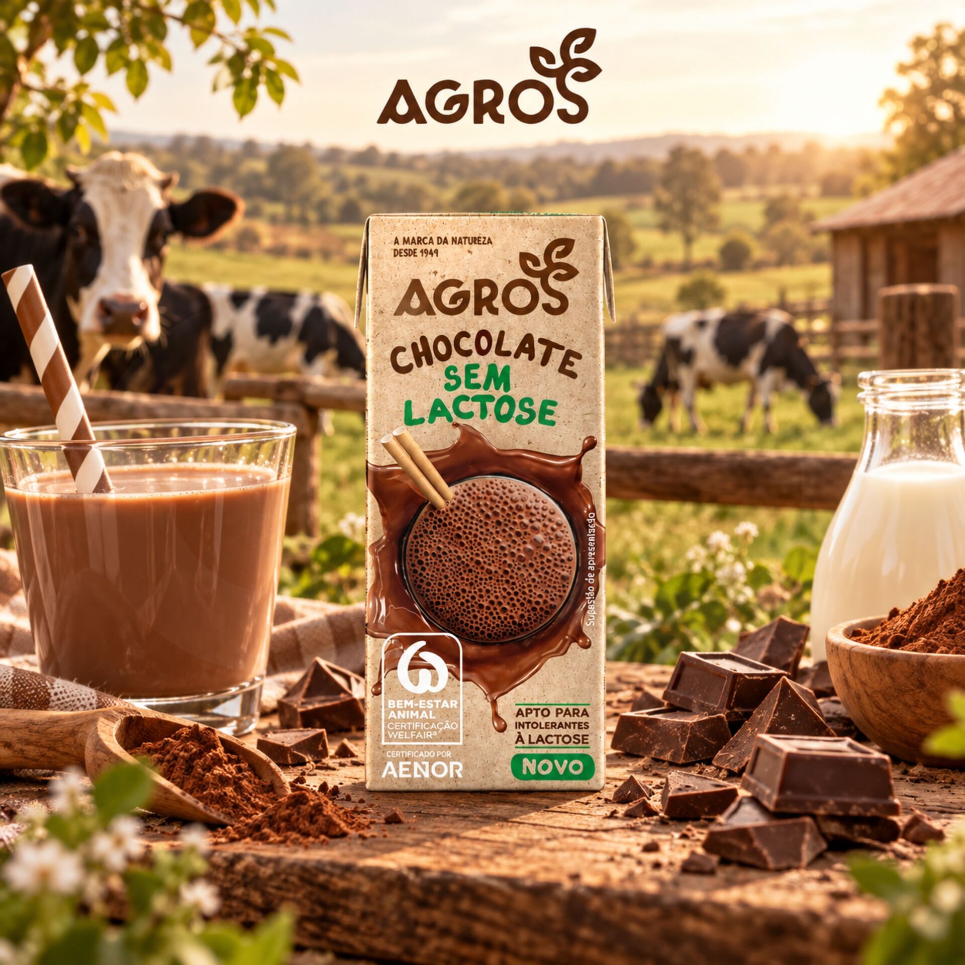AGROS® Latte Parzialmente Scremato al Cioccolato Senza Latto