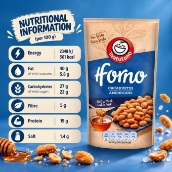 MATUTANO® Cacahuètes Grillées au Four au Miel et au Sel 150g