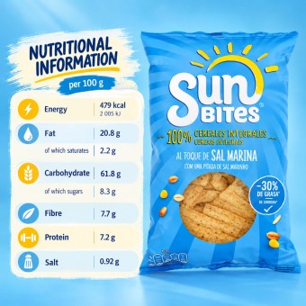 SUNBITES® 100% Céréales Complètes au Sel Marin 95g