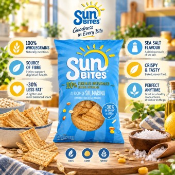 SUNBITES® 100% Céréales Complètes au Sel Marin 95g