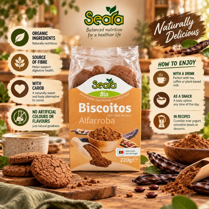 SEARA® Bio Biscuits à la Caroube 220g