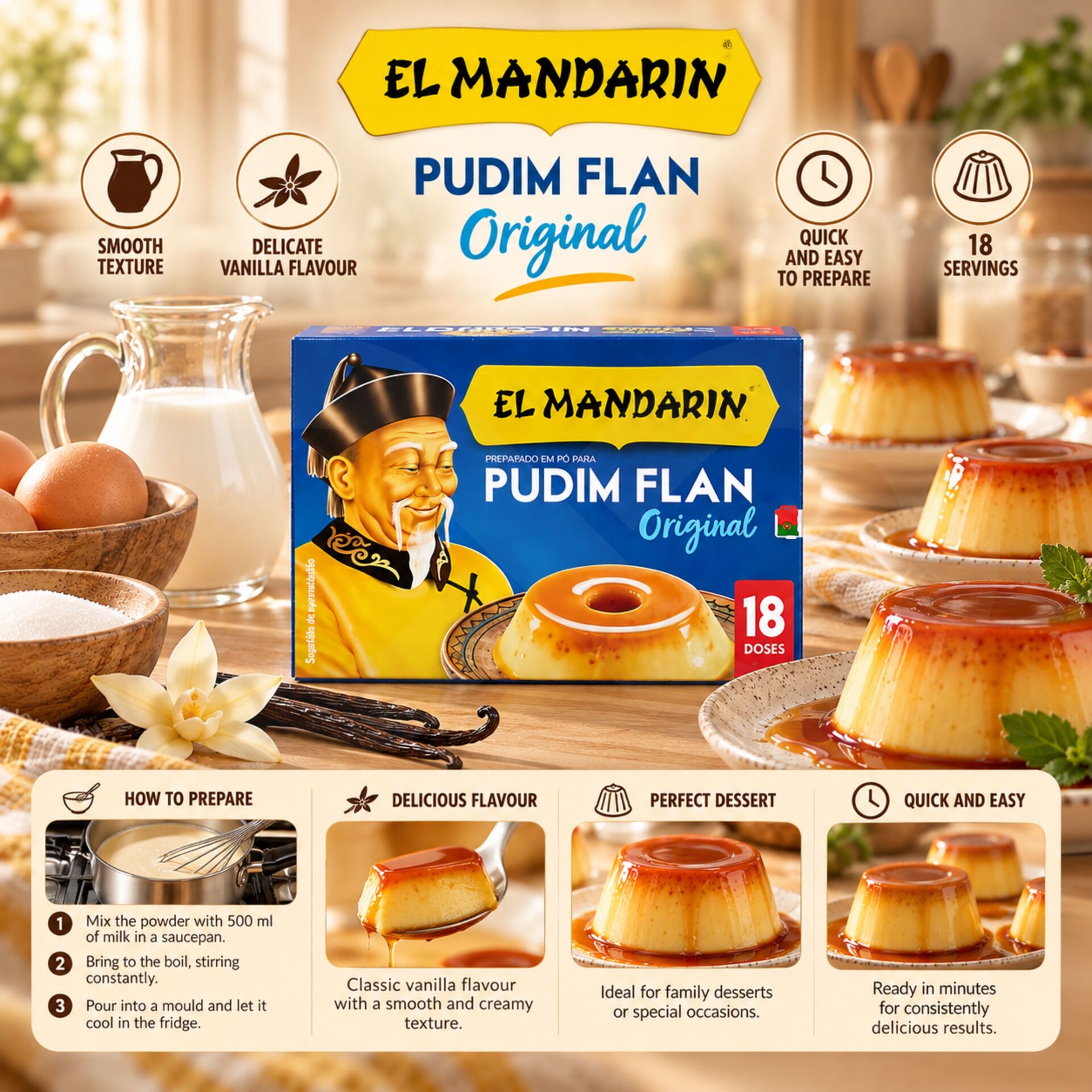 EL MANDARIN® Préparation pour Flan Original 14,4g