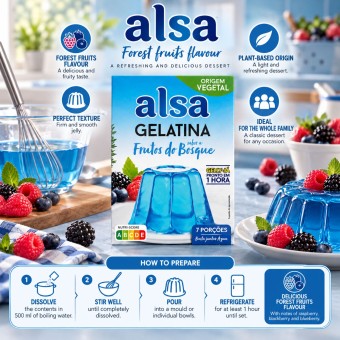 ALSA® Gelatina de Frutos del Bosque 105g