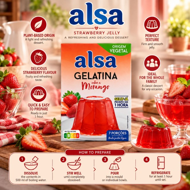 ALSAŽ Aardbeiengelatine 105g