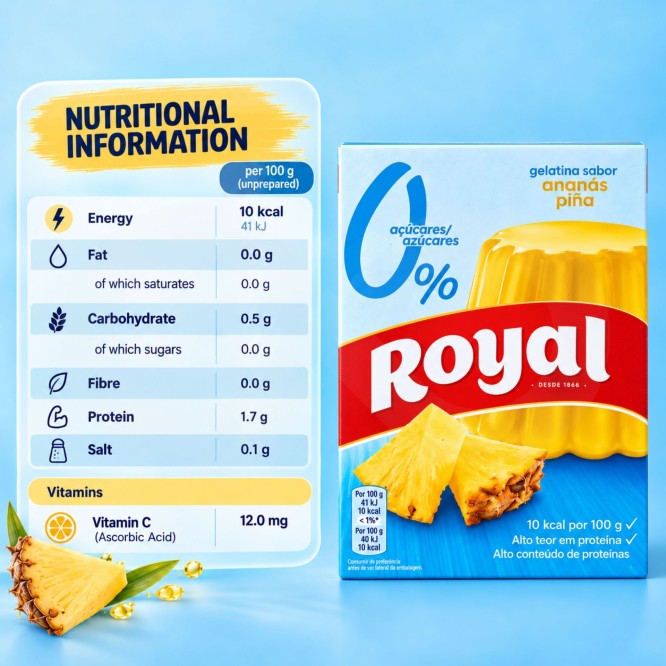 ROYAL® Götterspeise mit Ananasgeschmack 0% Zucker 31g