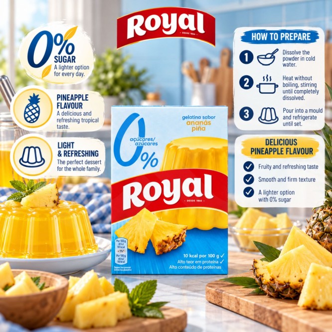 ROYAL® Götterspeise mit Ananasgeschmack 0% Zucker 31g