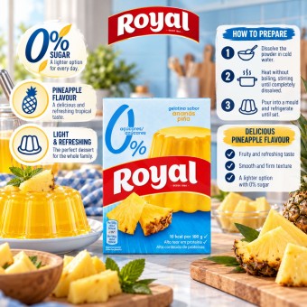 ROYAL® Götterspeise mit Ananasgeschmack 0% Zucker 31g
