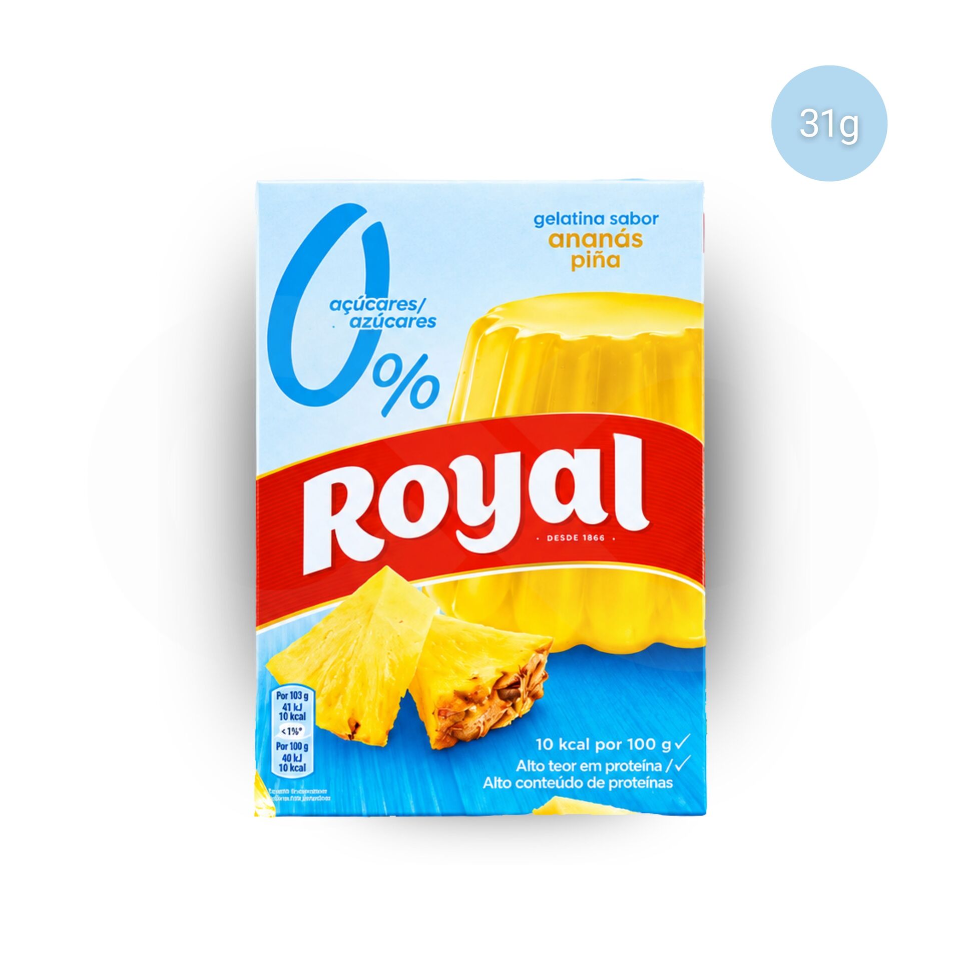 ROYAL® Götterspeise mit Ananasgeschmack 0% Zucker 31g