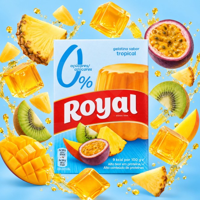 ROYAL® Götterspeise mit Tropenfruchtgeschmack 0% Zucker 31g