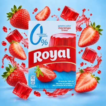 ROYAL� Strawberry Flavoured Jelly 0% Sugar 31g
