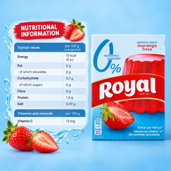 ROYALŪ Strawberry Flavoured Jelly 0% Sugar 31g