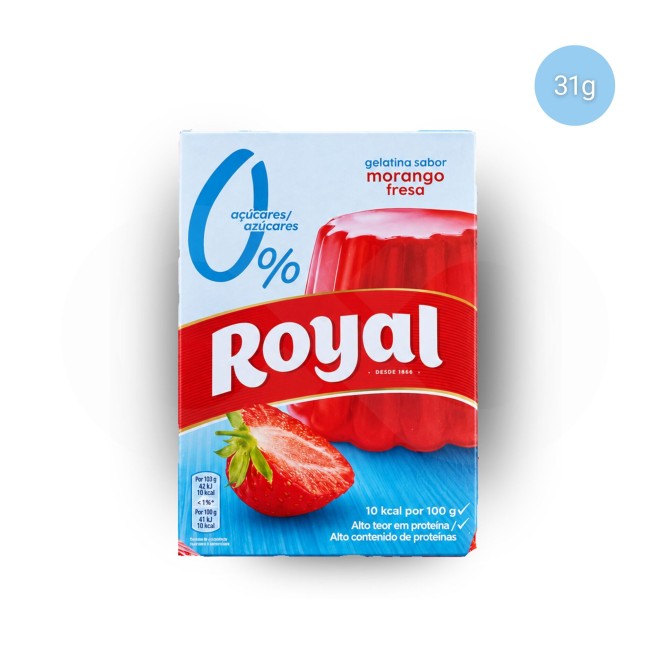 ROYALŪ Strawberry Flavoured Jelly 0% Sugar 31g