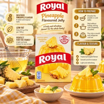 ROYALŪ Pineapple Flavoured Jelly 114g