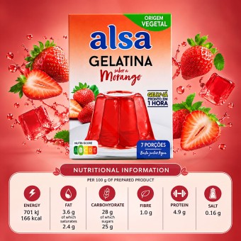 ALSA® Gelatina de Fresa 105g