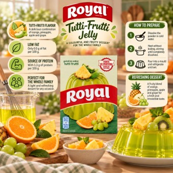 ROYALŪ Geleipudding met Tutti-Frutti-Smaak 114g