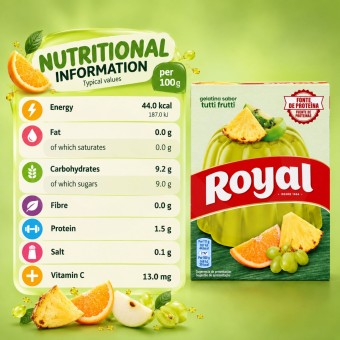 ROYALŪ Geleipudding met Tutti-Frutti-Smaak 114g