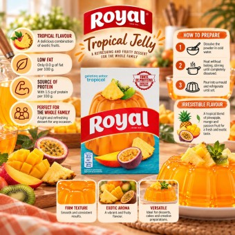 ROYAL® Götterspeise mit Tropenfruchtgeschmack 114g