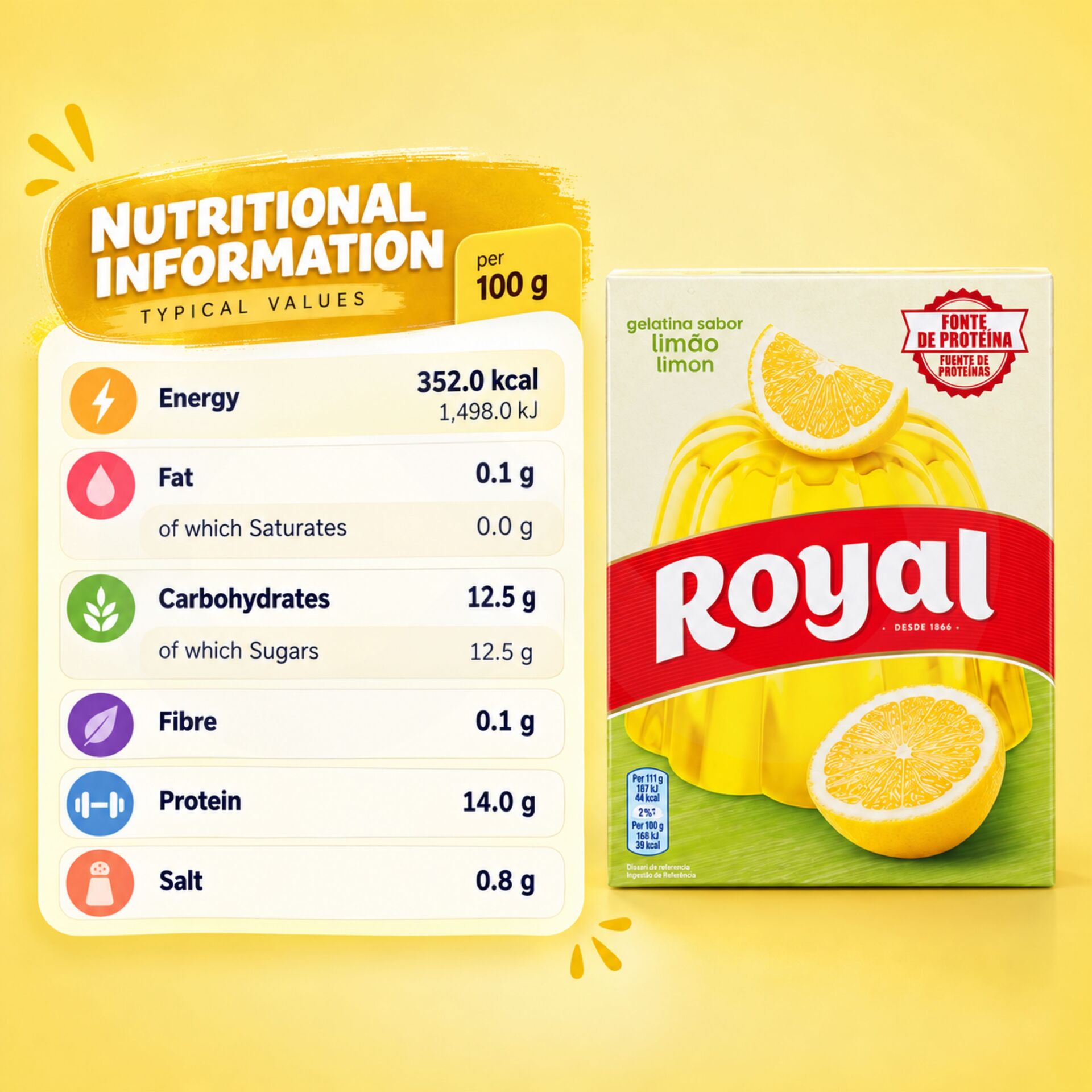 ROYALŪ Lemon Flavoured Jelly 114g