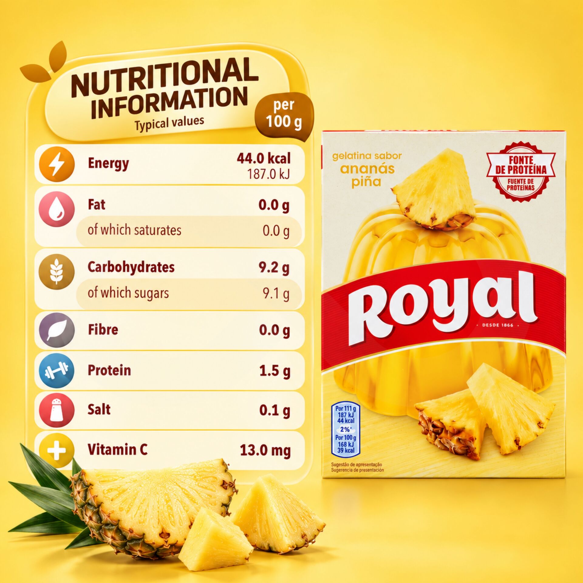 ROYALŪ Pineapple Flavoured Jelly 114g