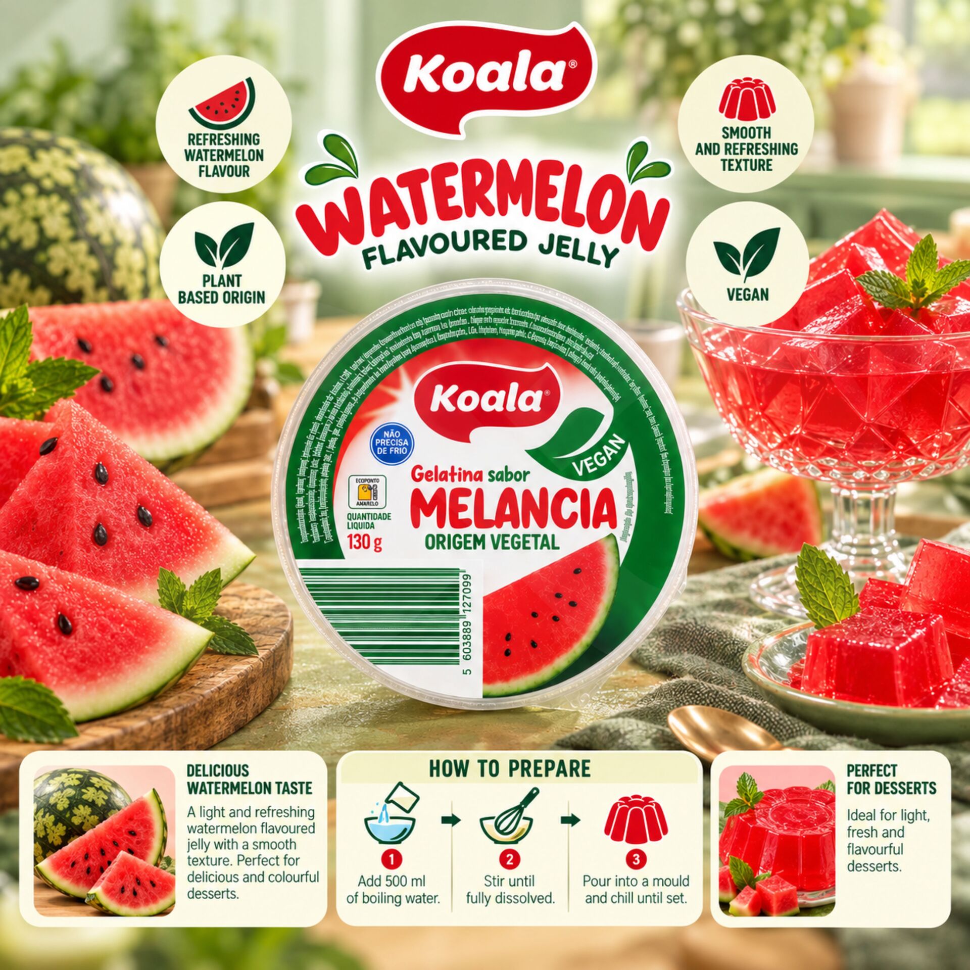 KOALA® Götterspeise mit Wassermelonengeschmack 130g