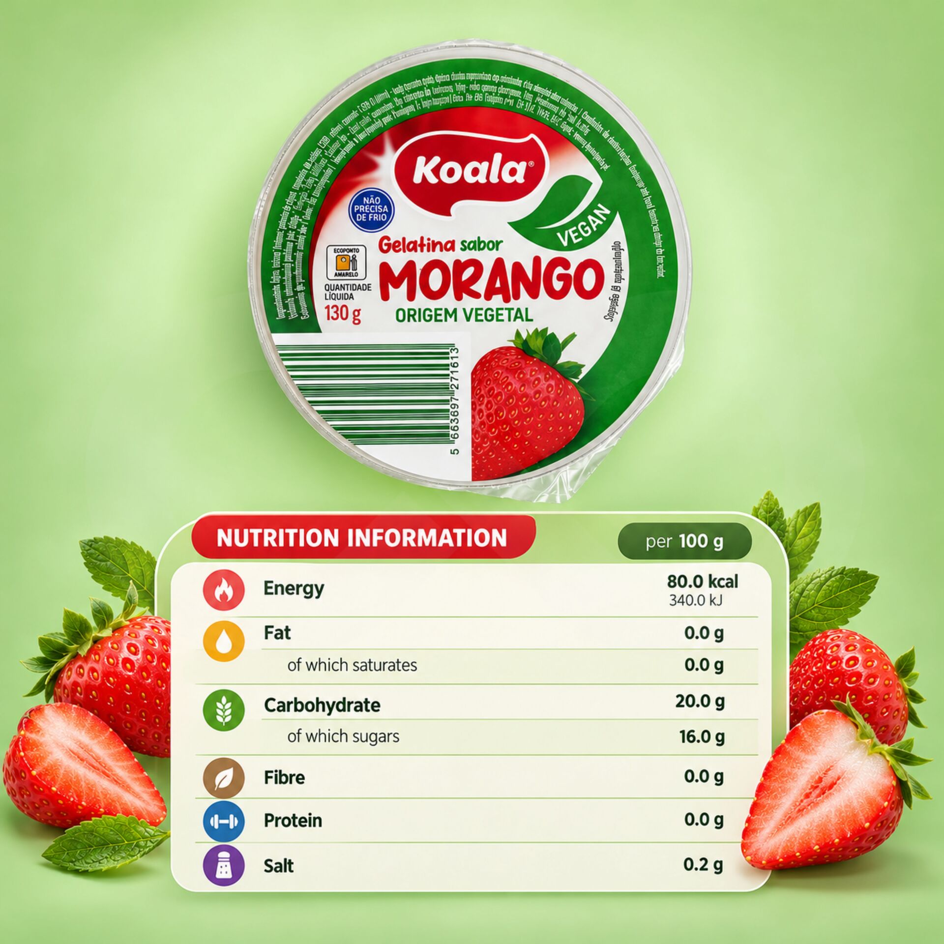 KOALAź Galaretka Truskawkowa 130g