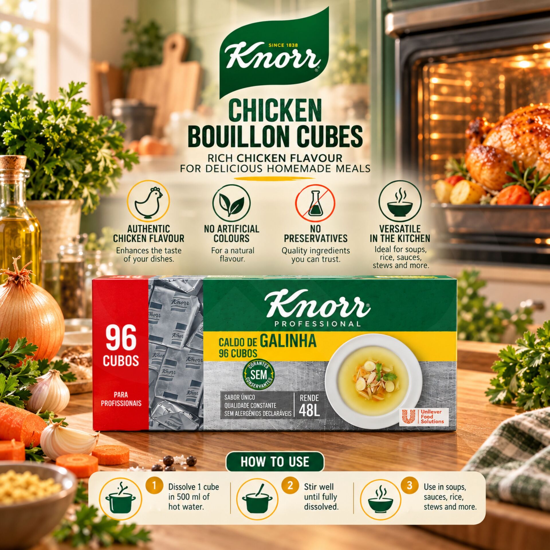 KNORR® Caldo de Pollo 96 uds.