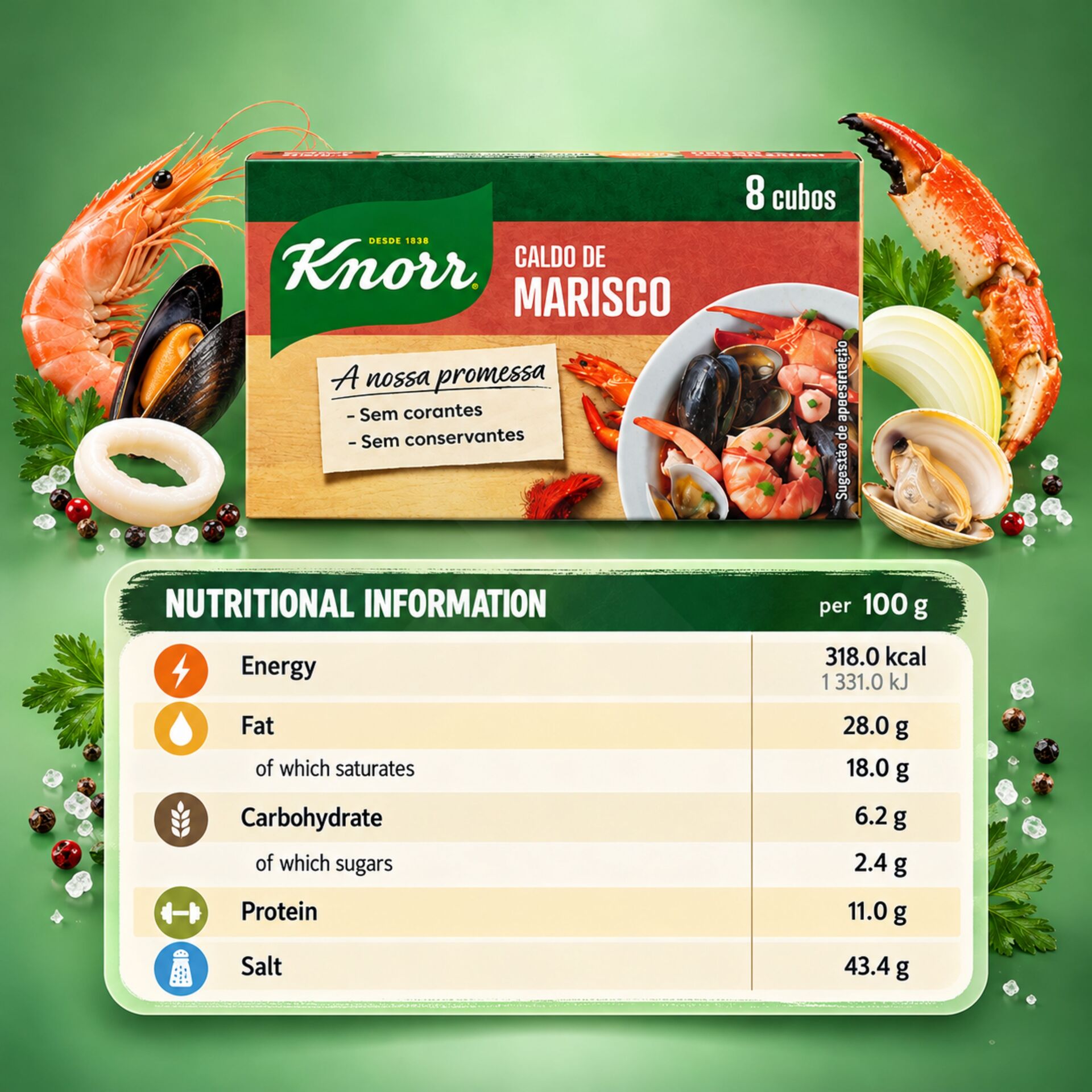 KNORR® Dadi da Brodo ai Frutti di Mare 8 pz.