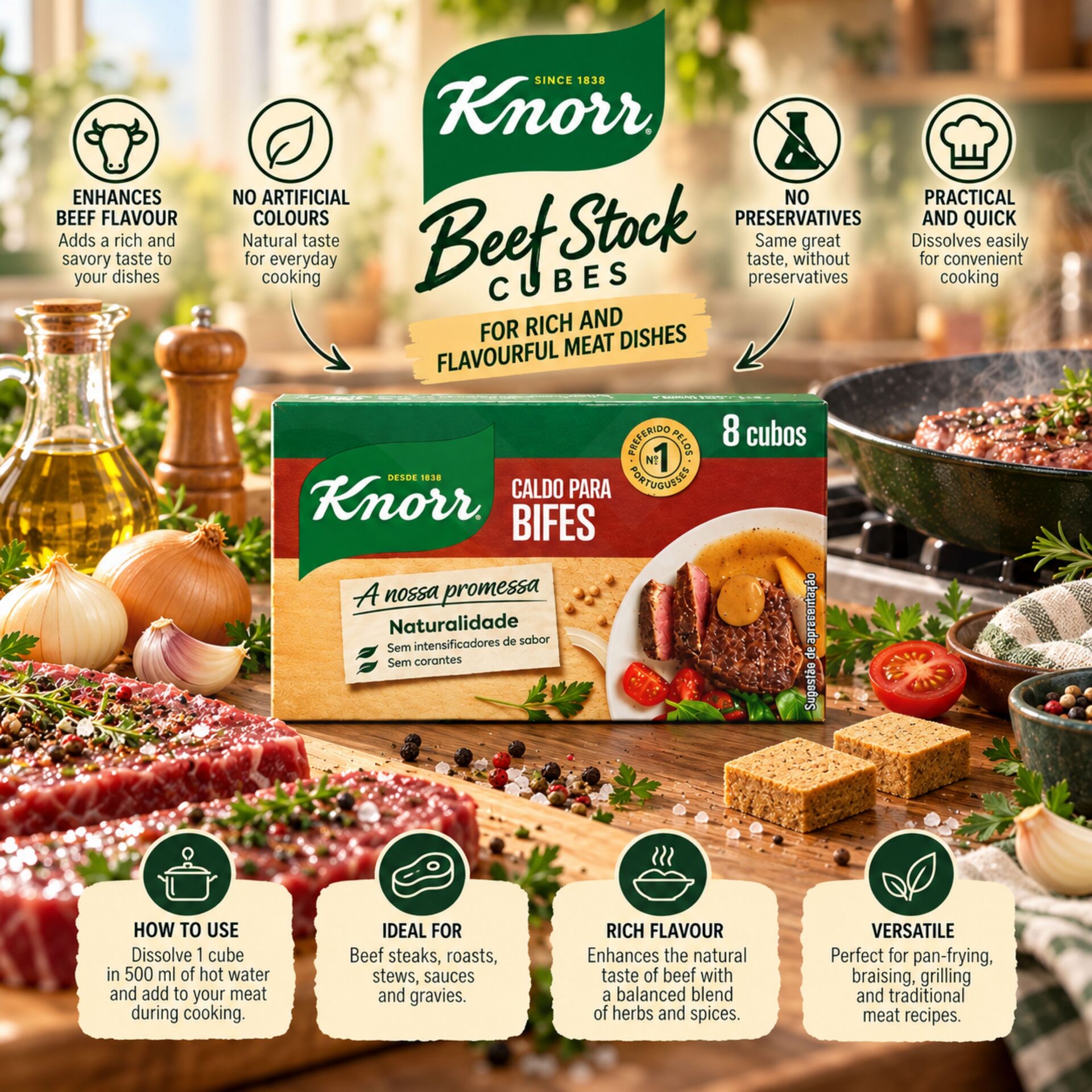 KNORR® Dadi da Brodo per Bistecche 8 pz