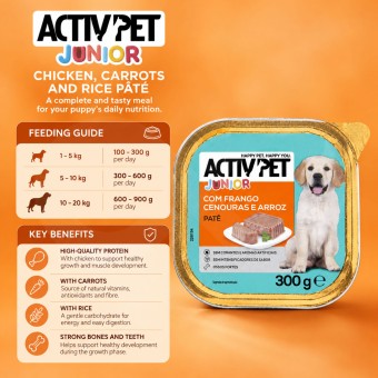 ACTIVPET� Junior Pat� com Frango, Cenouras e Arroz 300g