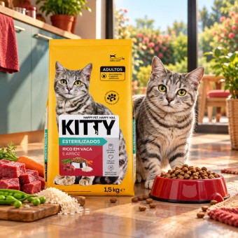 KITTY® Crocchette per Gatti Sterilizzati Ricche di Manzo 1,5