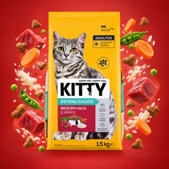 KITTY® Trockenfutter für Sterilisierte Katzen mit Hohem Rind KITTY® Trockenfutter für Sterilisierte Katzen mit Hohem Rind