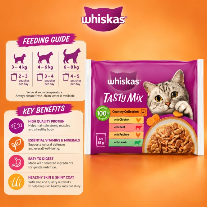 WHISKAS® Tasty Mix Country Collection 4x85g