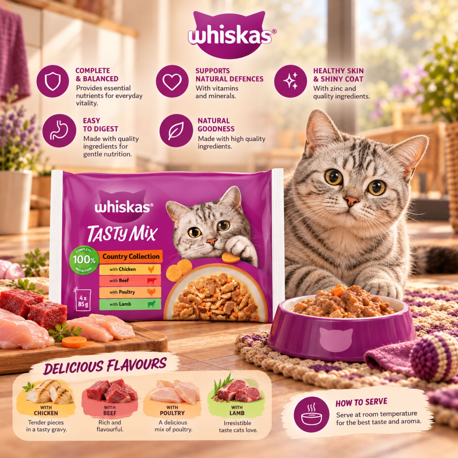 WHISKAS® Tasty Mix Country Collection 4x85g