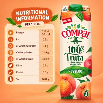 COMPAL� Peach 100% Fruit 1L