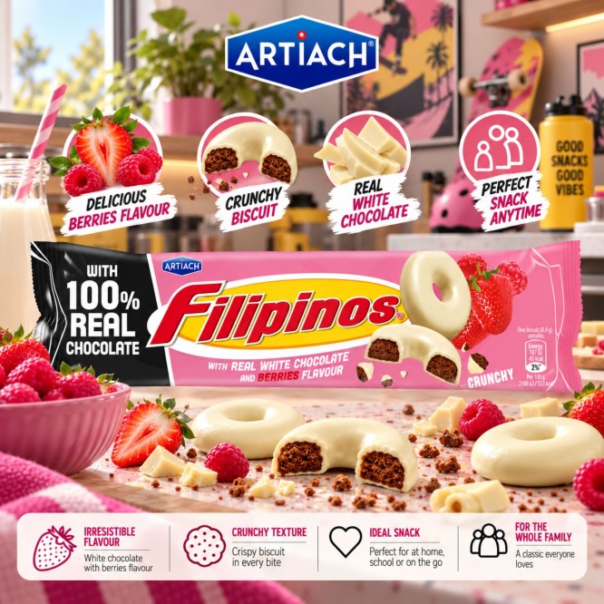 ARTIACH� Filipinos Chocolate Branco e Frutos Vermelhos 118g