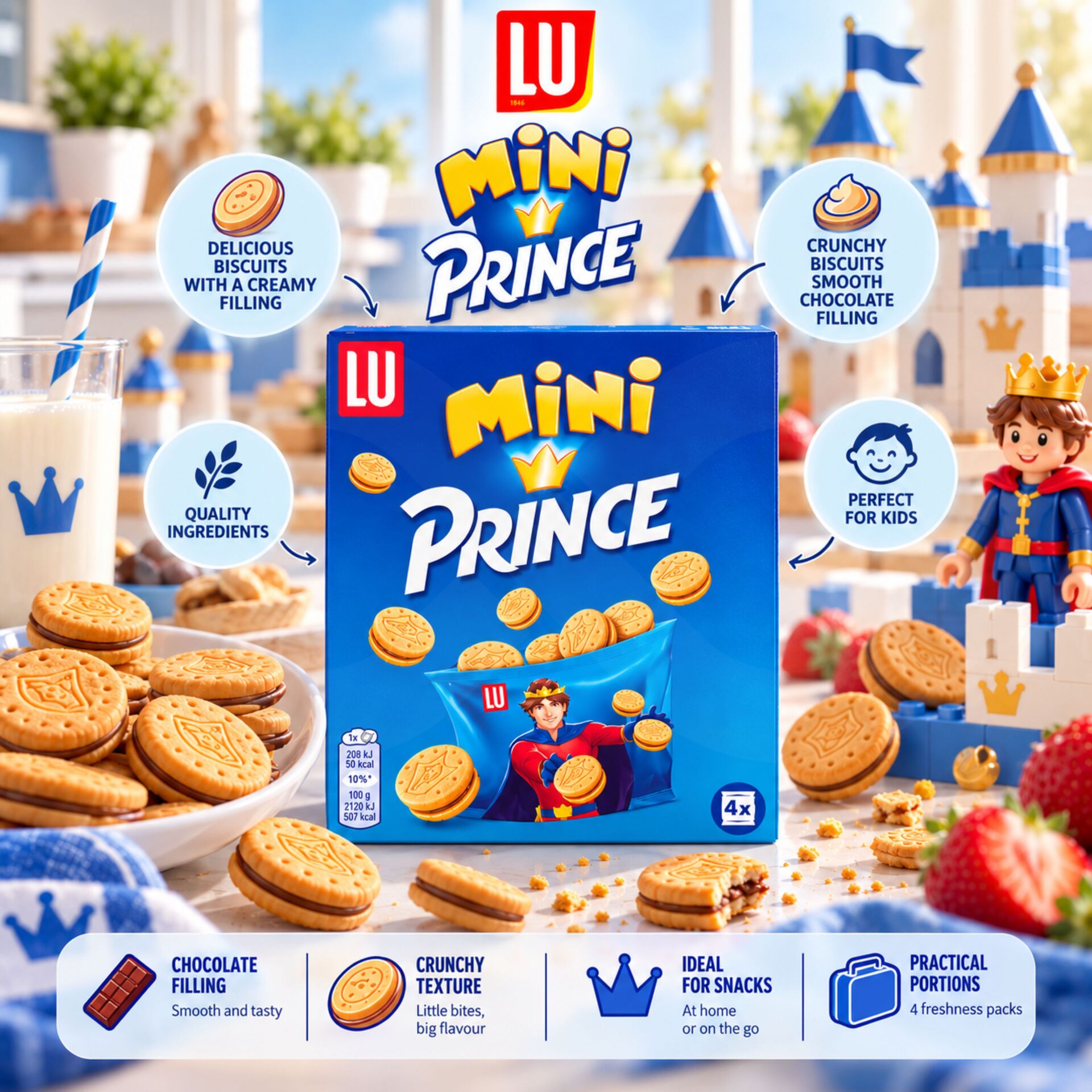 LUŽ Mini Prince Chocolate Biscuits 160g