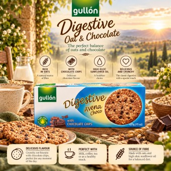 GULLÓN® Oat and Chocolate Digestive Biscuits 425g