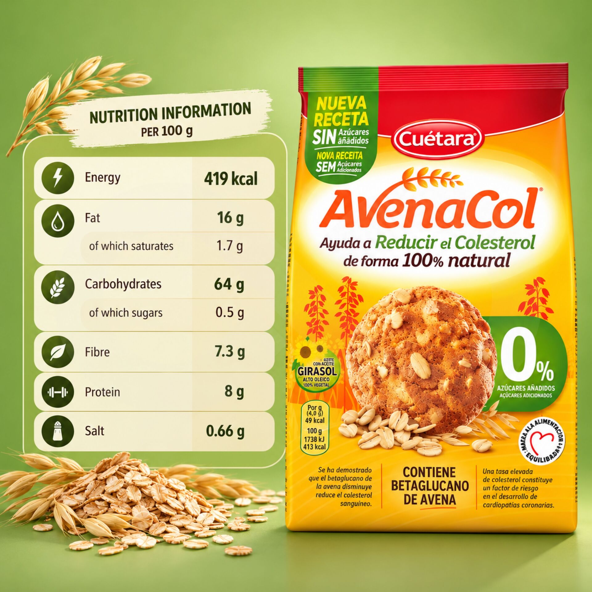 CUÉTARA® Ciastka Avenacol 250g
