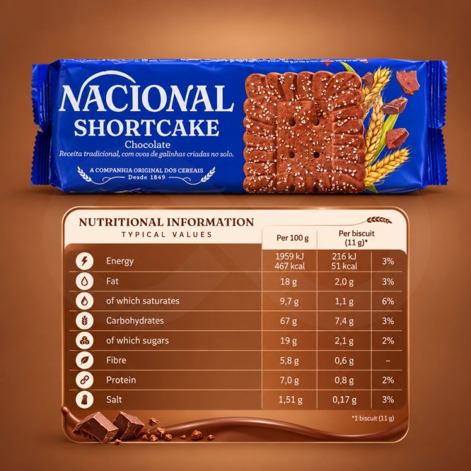 NACIONAL® Chocolate Shortcake Biscuits 180g